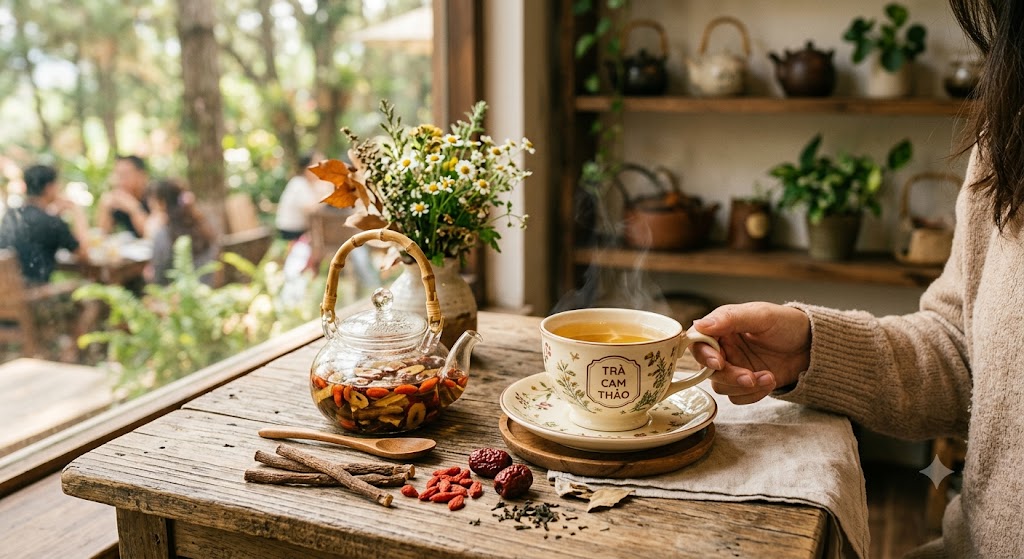 Trà cam thảo táo đỏ