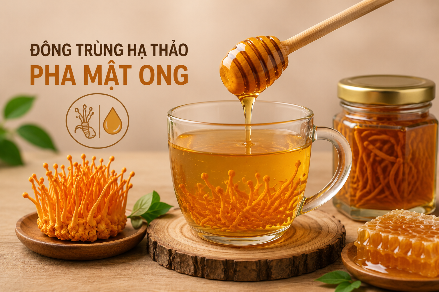 Đông trùng hạ thảo pha mật ong