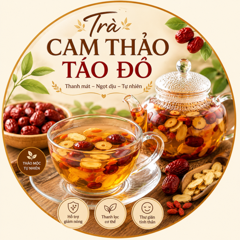 Trà cam thảo táo đỏ