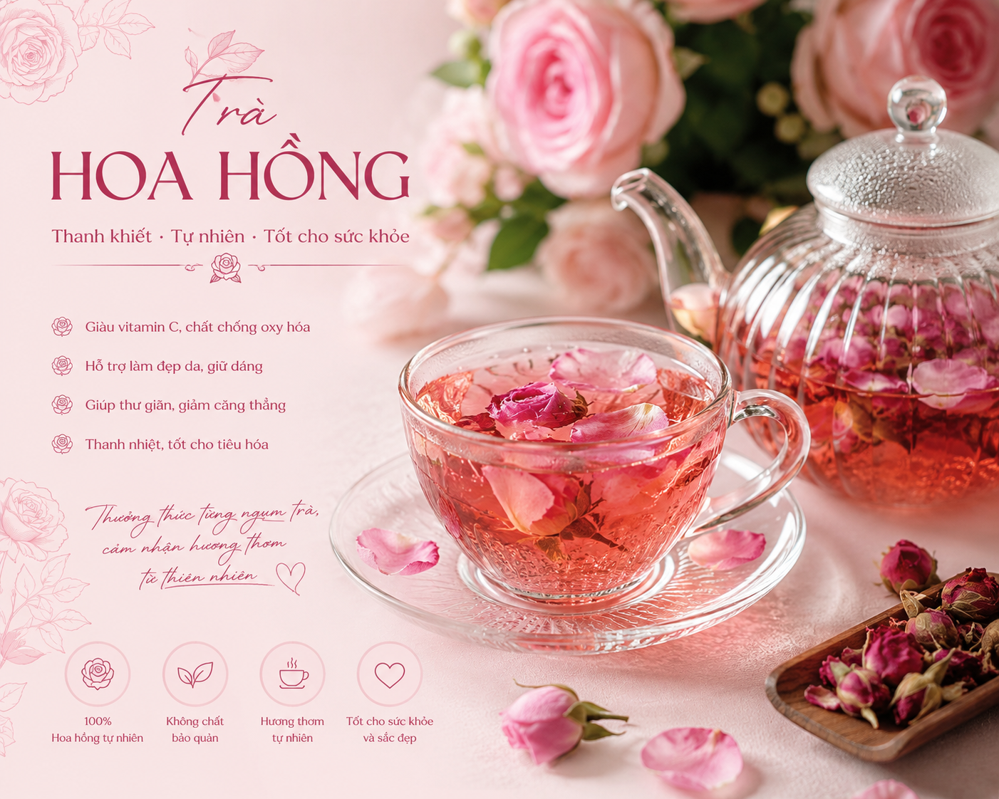 Trà hoa hồng có tác dụng gì