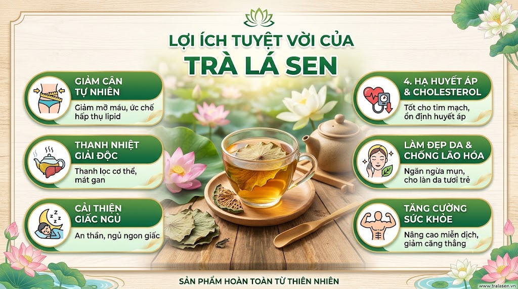Trà lá sen công dụng