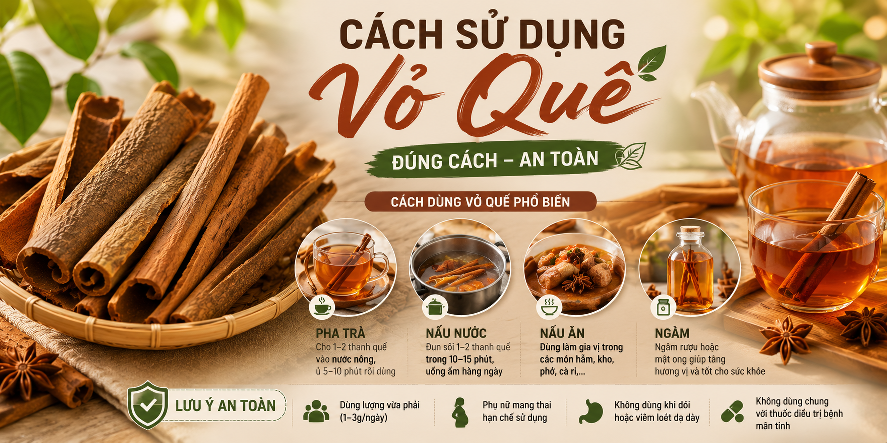 Cách sử dụng vỏ quế