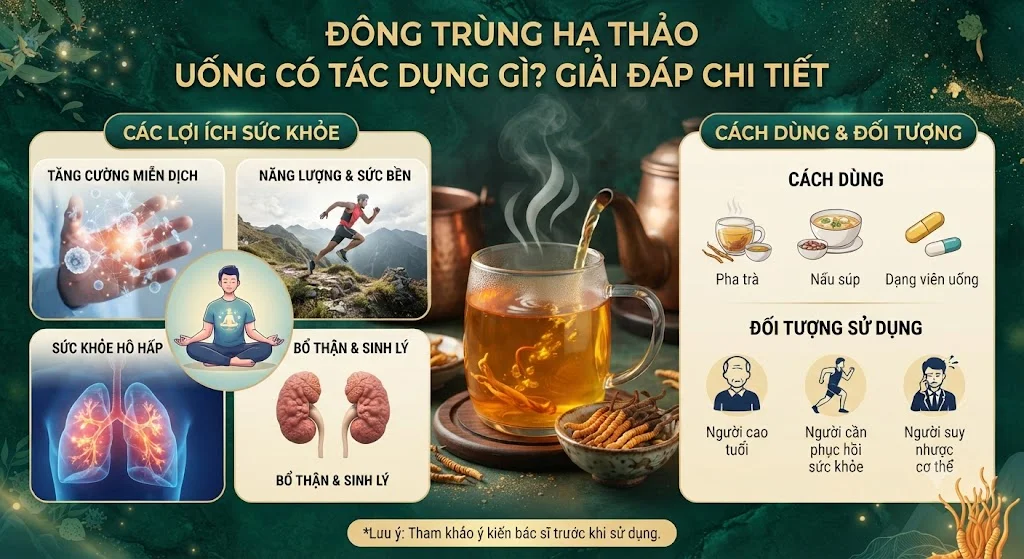 Đông trùng hạ thảo uống có tác dụng gì